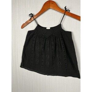 Babygap Black Boho Embroidered Tank Top Tie Straps Toddler Girls 3T Fairycore